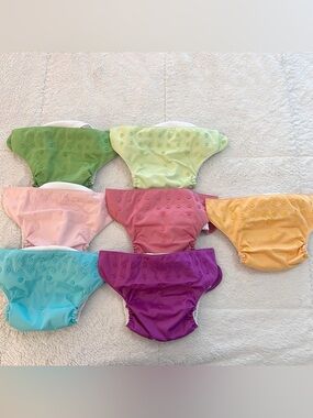 bumGenius cloth diaper bundle lot baby girl pastel pinks purples greens